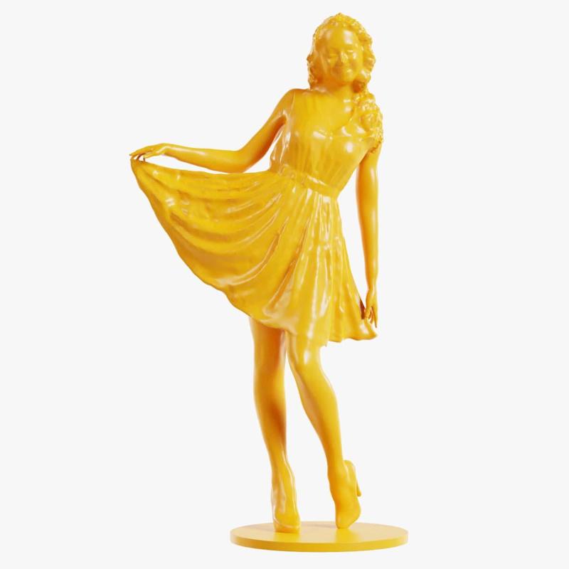 Woman Wearing Green Dress Side