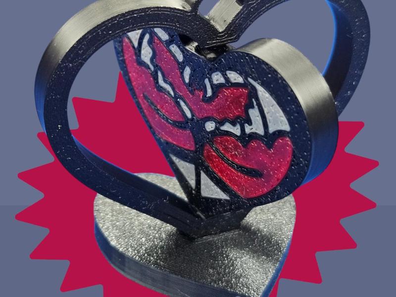 Fidget Spinner Heart Butt Vampire Booty & Stand