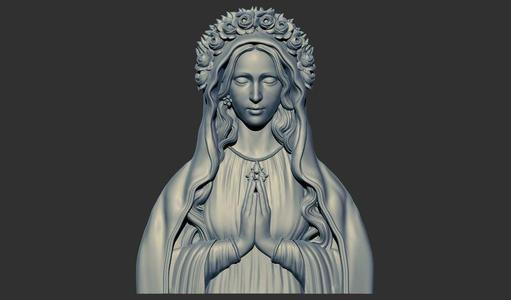 Virgin Mary relief 3d printable Model cnc