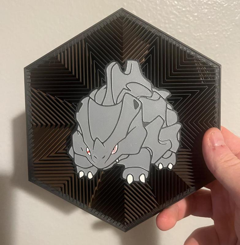 #111 Rhyhorn Hex Wall Art