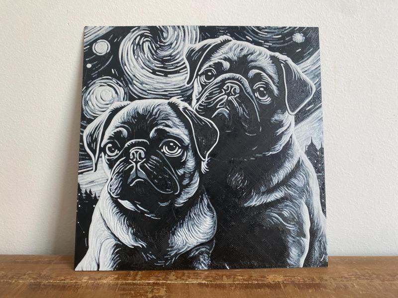 Pugs Under the Starry Night