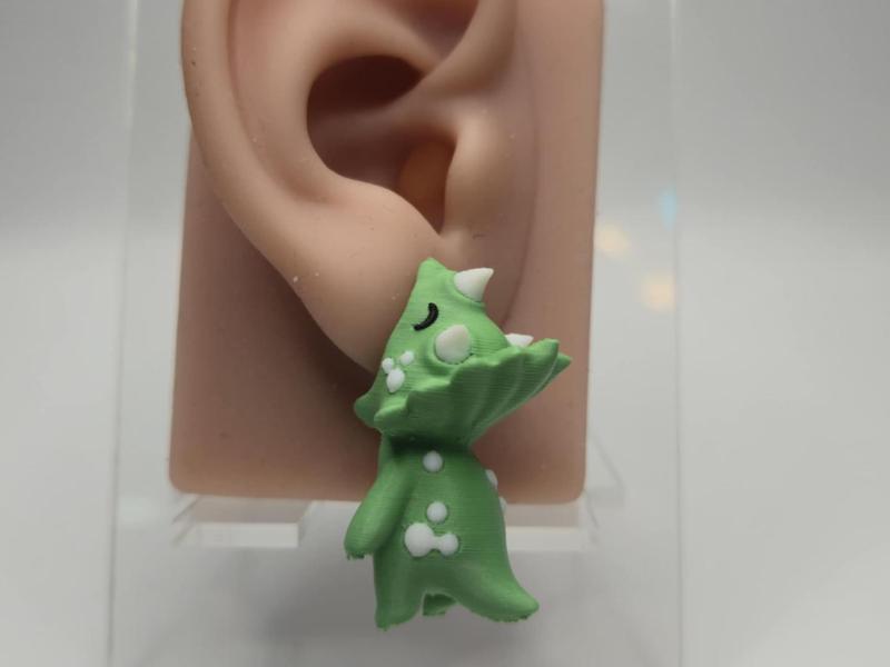 Triceratops Dino Chomper Earrings