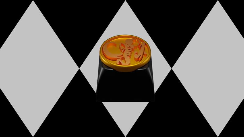 Black Ranger keycap Mastodon Power Coin (Mighty Morphing Power Rangers)