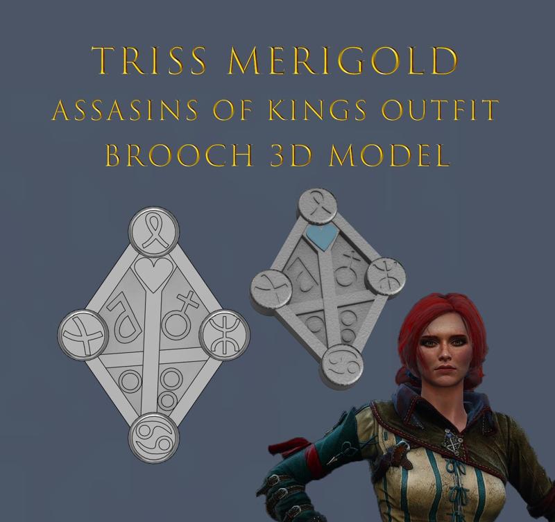 Triss Assasins of Kings Outfit Brooch 3D model