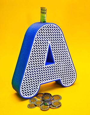 "A" Shaped Piggy Bank - Alphabet Coin Bank