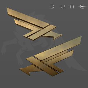 Dune movie 2021 2024 3D model pin of Duke Leto and Paul Atreides for cosplay