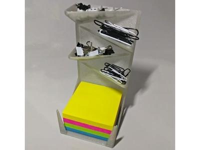 Post-it, drawing pin and paperclip holder