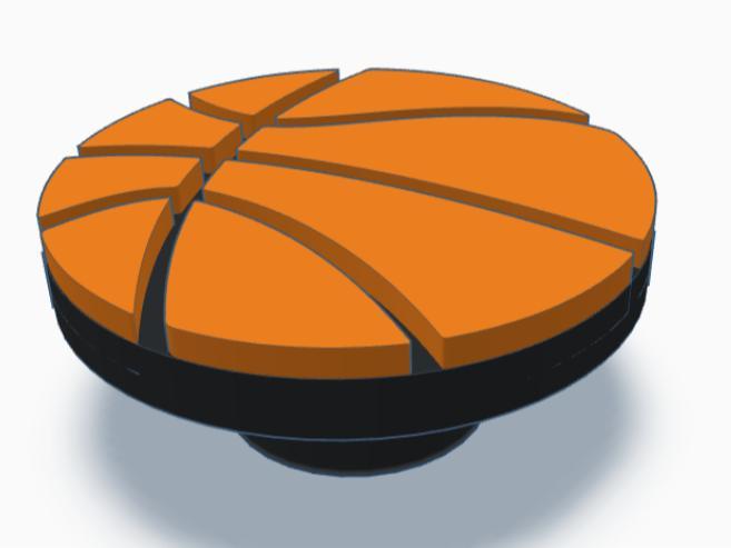 Basketball shaped charm for Crocs