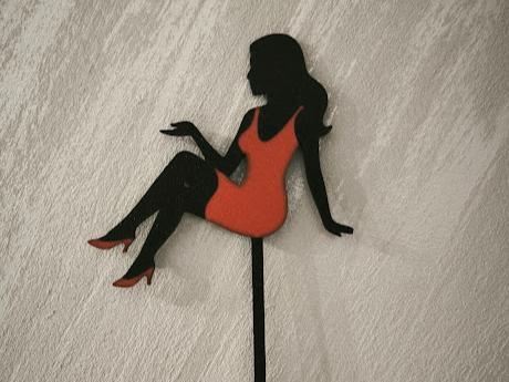 Lady in red dres siluete topper