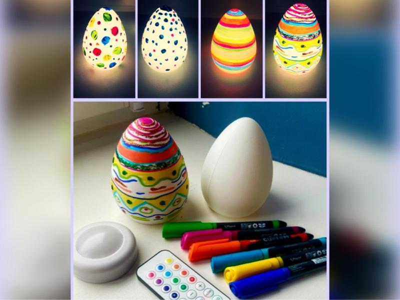 Easter egg lamp for self-painting 