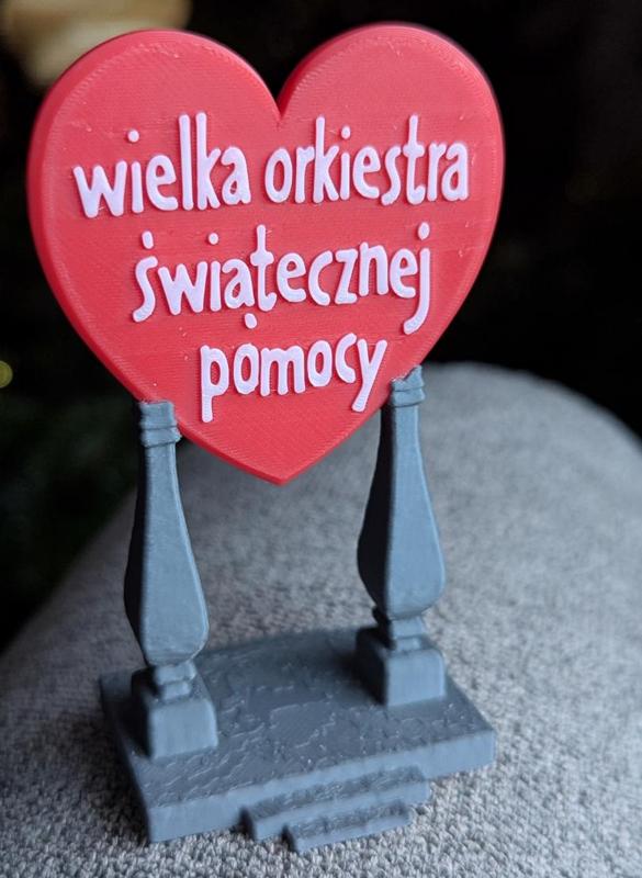 Podpora do serca WOŚP / Pedestal for heart WOŚP