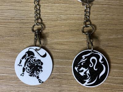 Leo Zodiac Sign Keychain