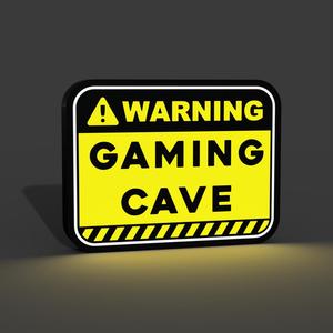 Warning Gaming Cave Lightbox LED Lamp