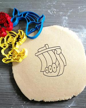 Drakkar Viking Ship Cookie Cutter + Outline