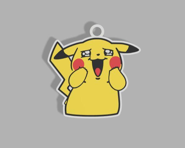 Enthusiastic Pikachu Keychain