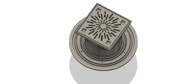 Flood floor shower bath Drain kit odor protection trap 3d-print