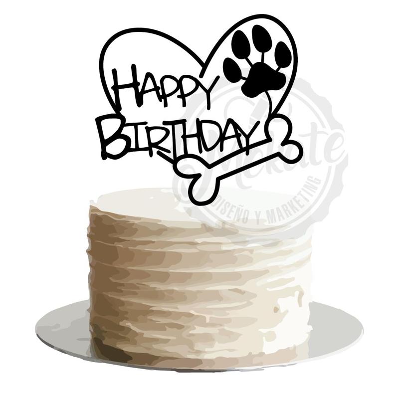 Dog Happy birthday - Cake topper