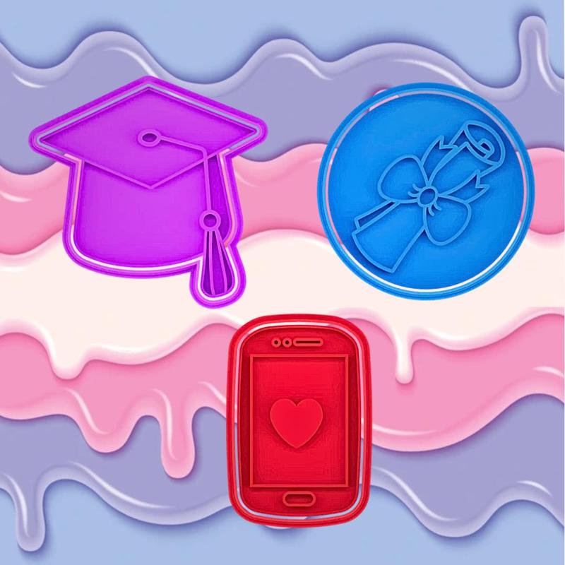 COOKIE CUTTER graduation phone celebration set of 3
