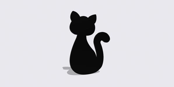 Cute simple cat silhouette