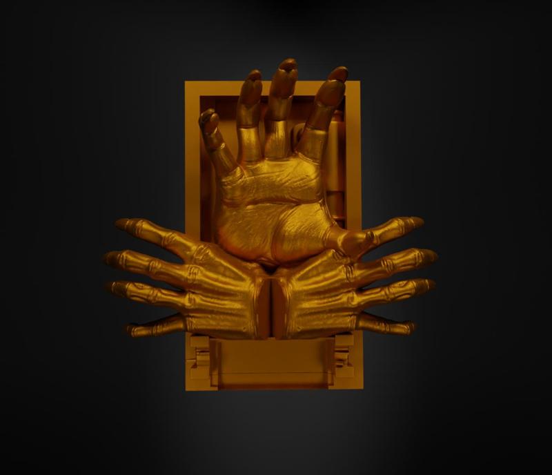 Hands Book Nook - Hands Bookend - Hands Book Prop 3D print model