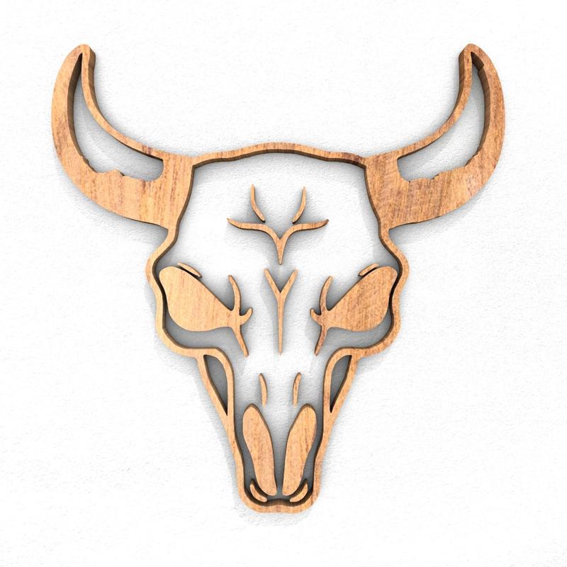 Bull skull home decor wall art