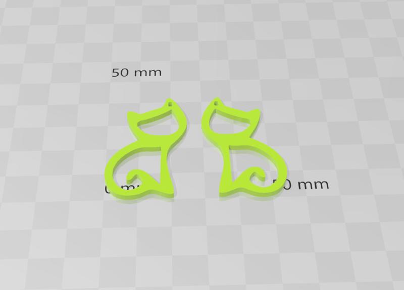 Little cute cat or kitten earrings