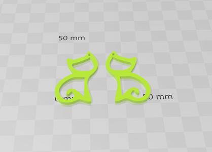 Little cute cat or kitten earrings