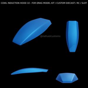 COWL INDUCTION HOOD 10 - FOR DRAG MODEL KIT / CUSTOM DIECAST / RC / SLOT