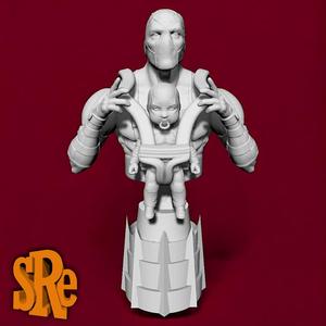 Deadpool bust with Babypool