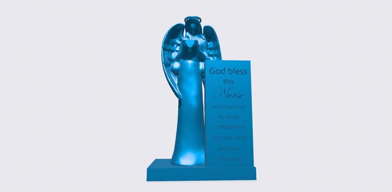 God Bless This Nurse Sentiment Angel Figurine, gratitude message, gratefulness gift for Healthcare Medical Worker, Nurse Appreciation, Angel heart statue, a, Angel Figurine, meaningful spiritual gift, Peace, Faith, Love, Hope, Healing, Protection