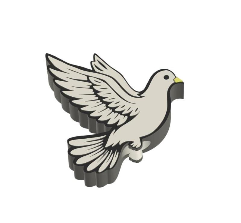 Flying Dove Straw Topper 2 sizes 3MF File included