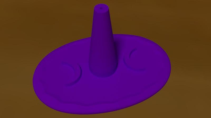 Wicken Moon Ring Holder and incense burner