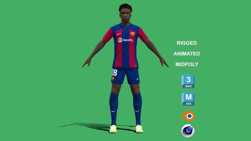 3D Rigged Alejandro Balde Barcelona 2024