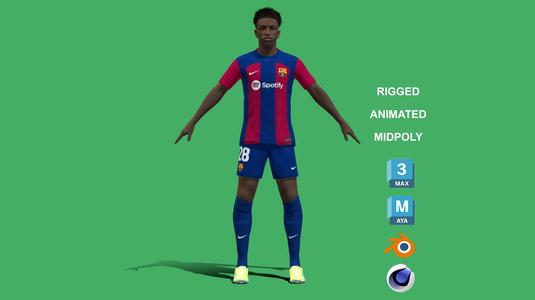 3D Rigged Alejandro Balde Barcelona 2024