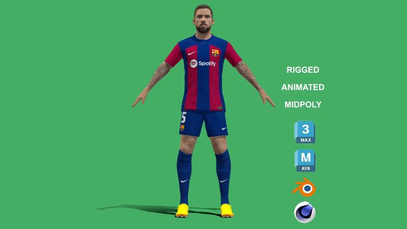 3D Rigged Inigo Martinez Barcelona 2024