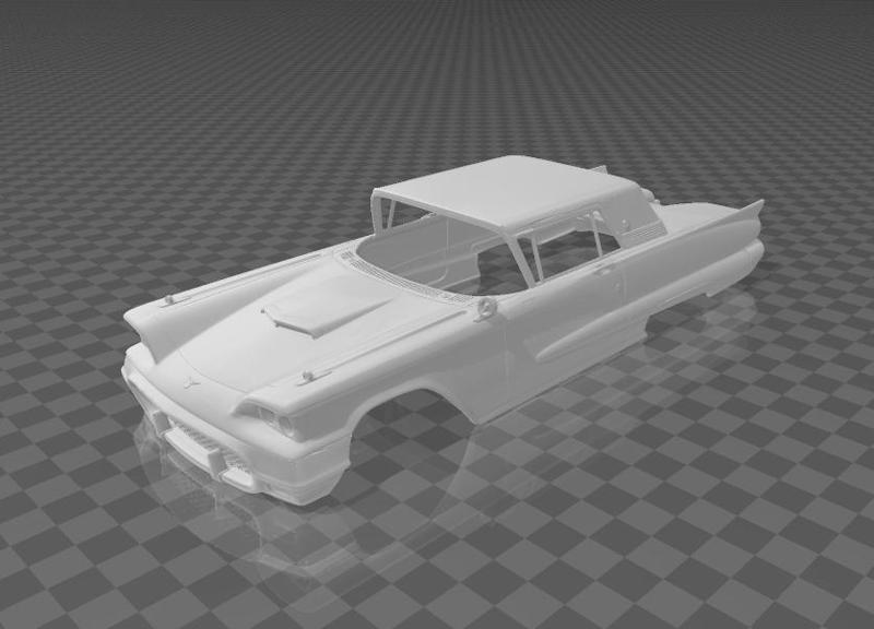Ford Thunderbird NASCAR 1958 Shell Body - Divided Parts for Easy Printing