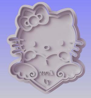 Valentine's Day Hello Kitty "I Love U" Cookie Cutter and Stamp - Adorable Affection in Every Bite!
