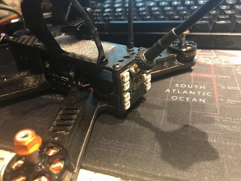 Lisam 210 Antennaholder 45 degree TBS-pigtail + Matek taillight 30mm standoffs