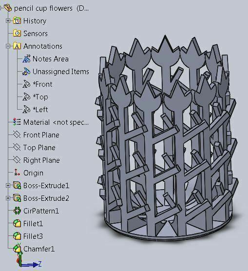 Flower of Life Pencil Cup for Office Desk