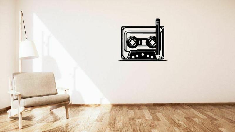 Audio cassette with pencil / Audio kazeta s tužkou wall decoration