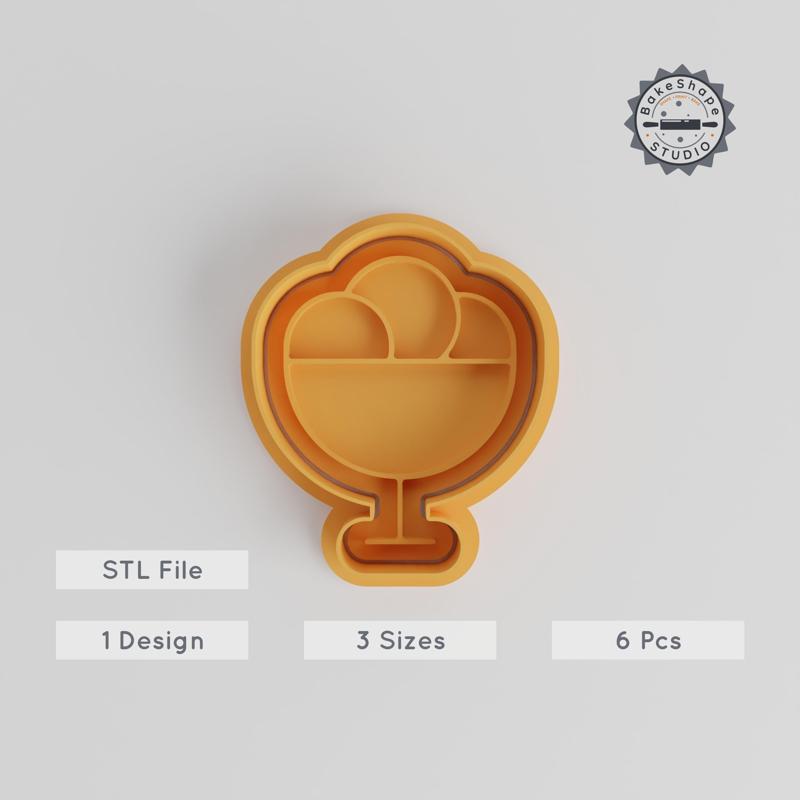 Ice Cream Shape Cutter & Stamp Set, Perfect for Cookies & Fondant, S/M/L Sizes, 6-Piece Sweet Dessert Mold Collection PRODUCT_4902