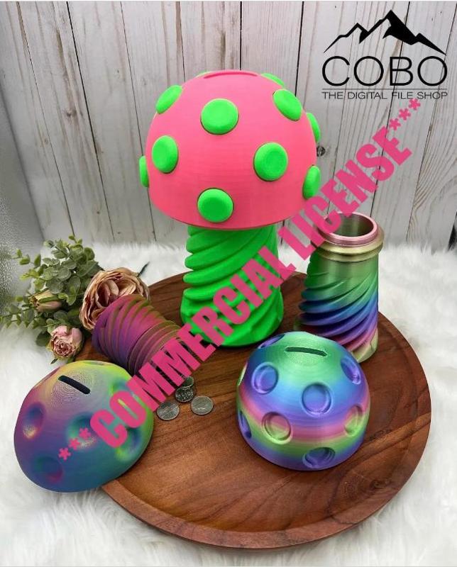 Mushroom Piggy Bank **Commercial License**