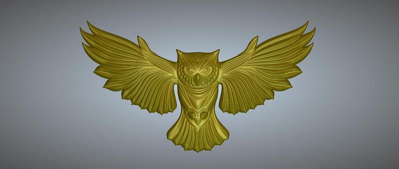 bas-relief real 3D Relief For CNC building decor wall-mount for decoration "Owl-04"  3d print and CNC