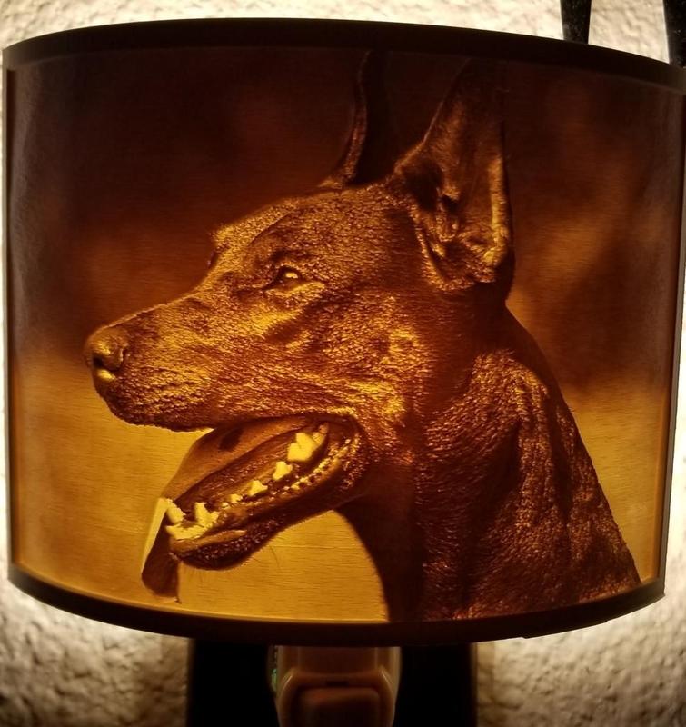 Doberman Night Light Lithophane