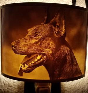 Doberman Night Light Lithophane