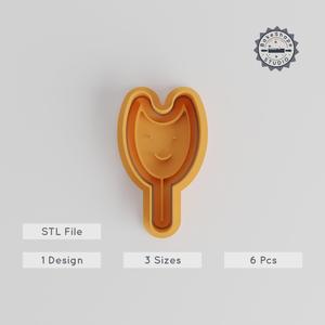 Lollipop Shape Cutter & Stamp, Cookie & Fondant Molds Set, Sweet Treat, Candy Swirl Designs, S/M/L, 6-Piece Collection PRODUCT_4908
