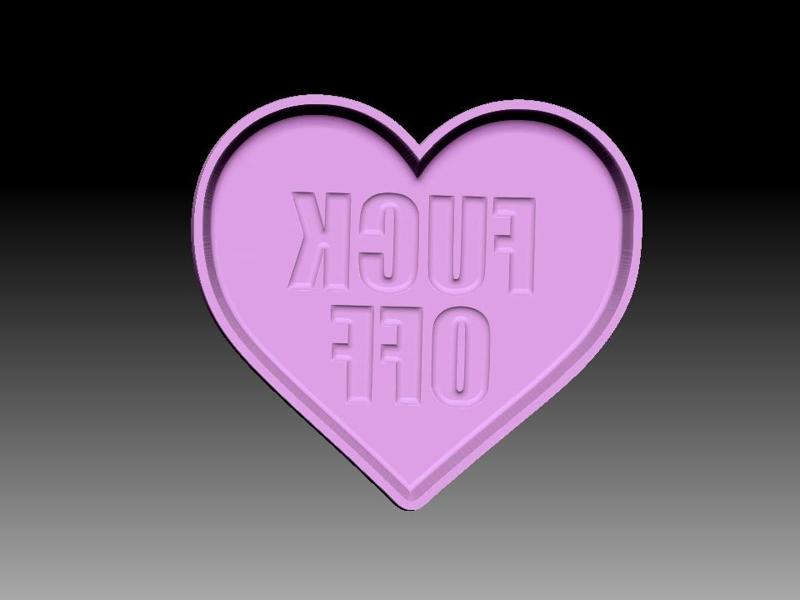 FUCK OFF HEART  BATH BOMB MOLD