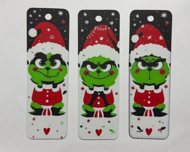 set 3 bookmark baby grinch with different gestures