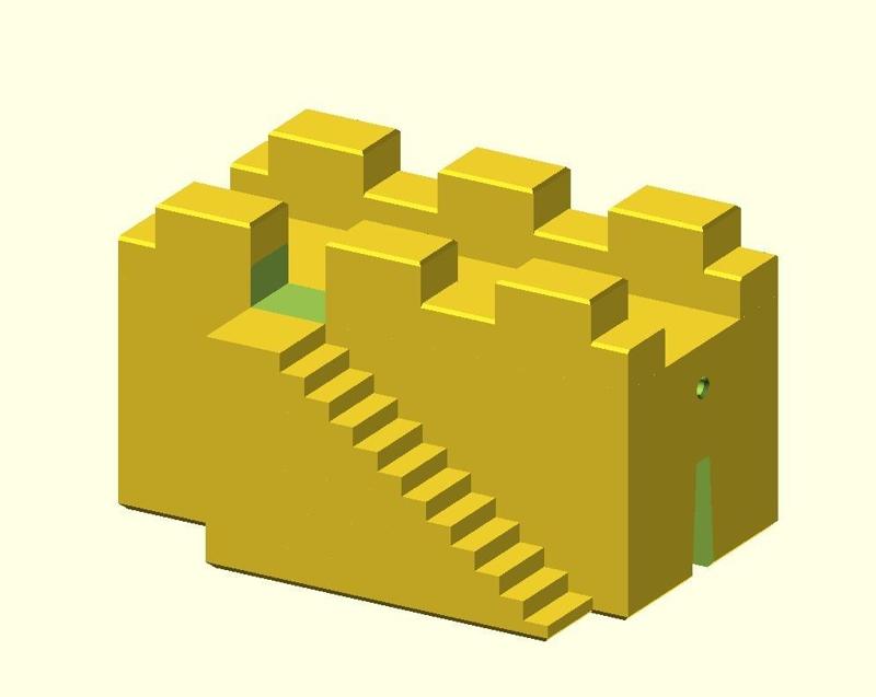 Castle Wall with Stairs for Modular Castle Playset