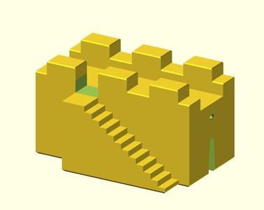 Castle Wall with Stairs for Modular Castle Playset